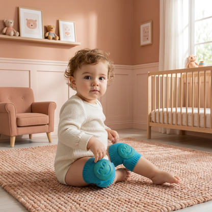 Genouillères pour bébé – Protection antidérapante avec motif visage souriant
