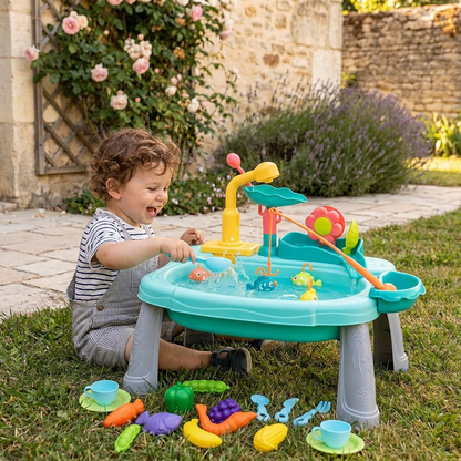 Cuisine de jeu pour enfants surélevée et ergonomique avec fonction d’eau électrique