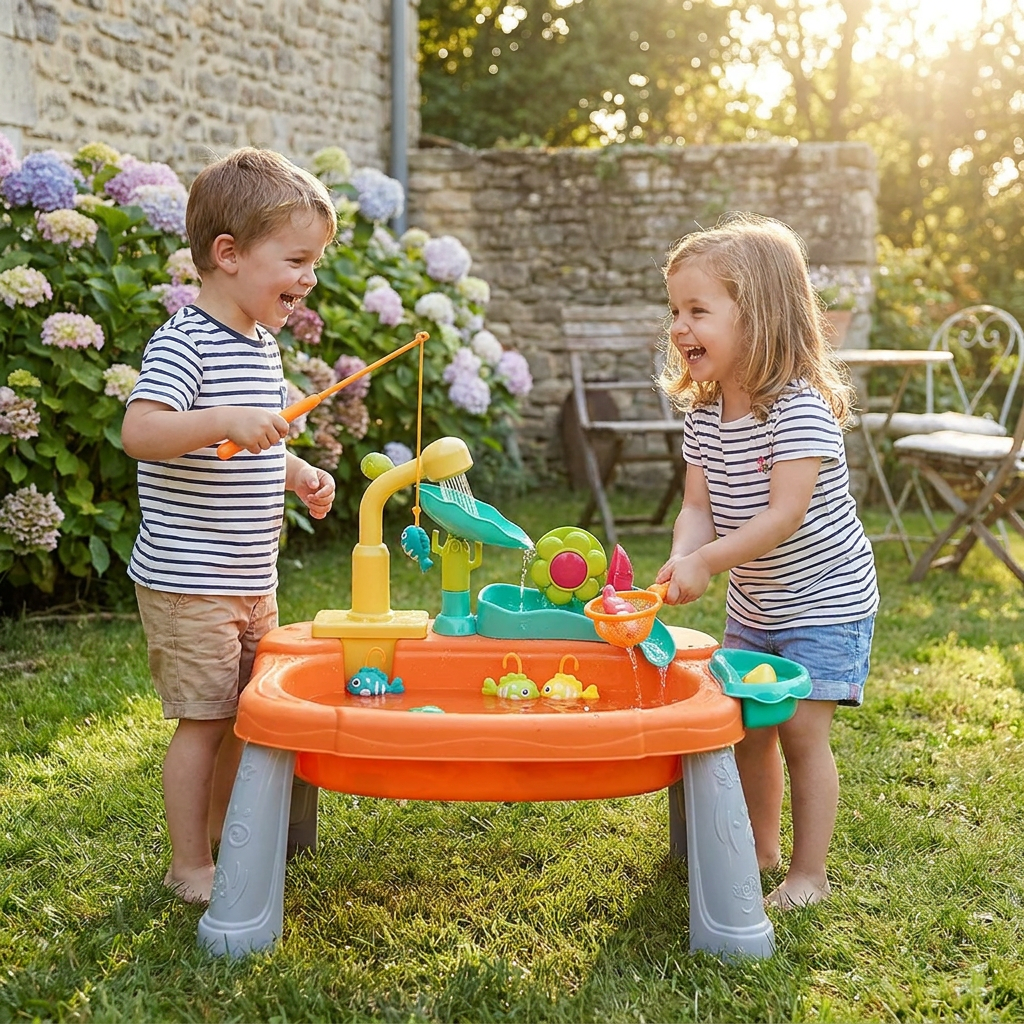 Cuisine de jeu pour enfants surélevée et ergonomique avec fonction d’eau électrique