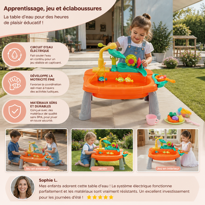 Cuisine de jeu pour enfants surélevée et ergonomique avec fonction d’eau électrique