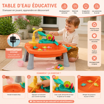 Cuisine de jeu pour enfants surélevée et ergonomique avec fonction d’eau électrique