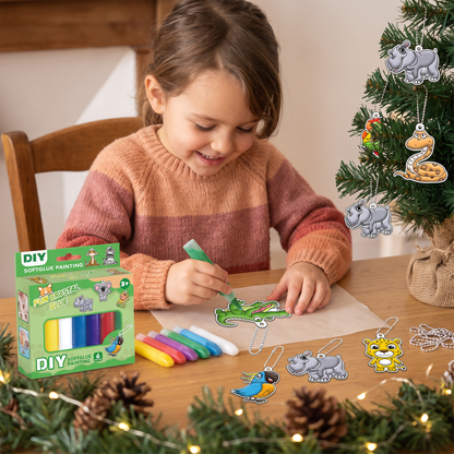 Kit créatif DIY de Noël pour enfants pour décorer des ornements avec de la peinture, sans colle ni cuisson