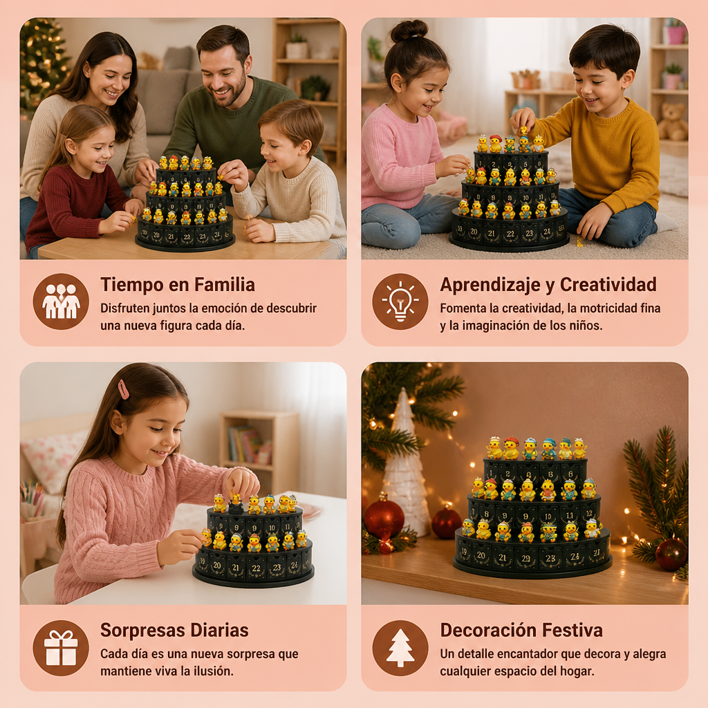Calendrier de l’Avent de 24 Jours avec Canards Magiques et Mini Figurines à Collectionner