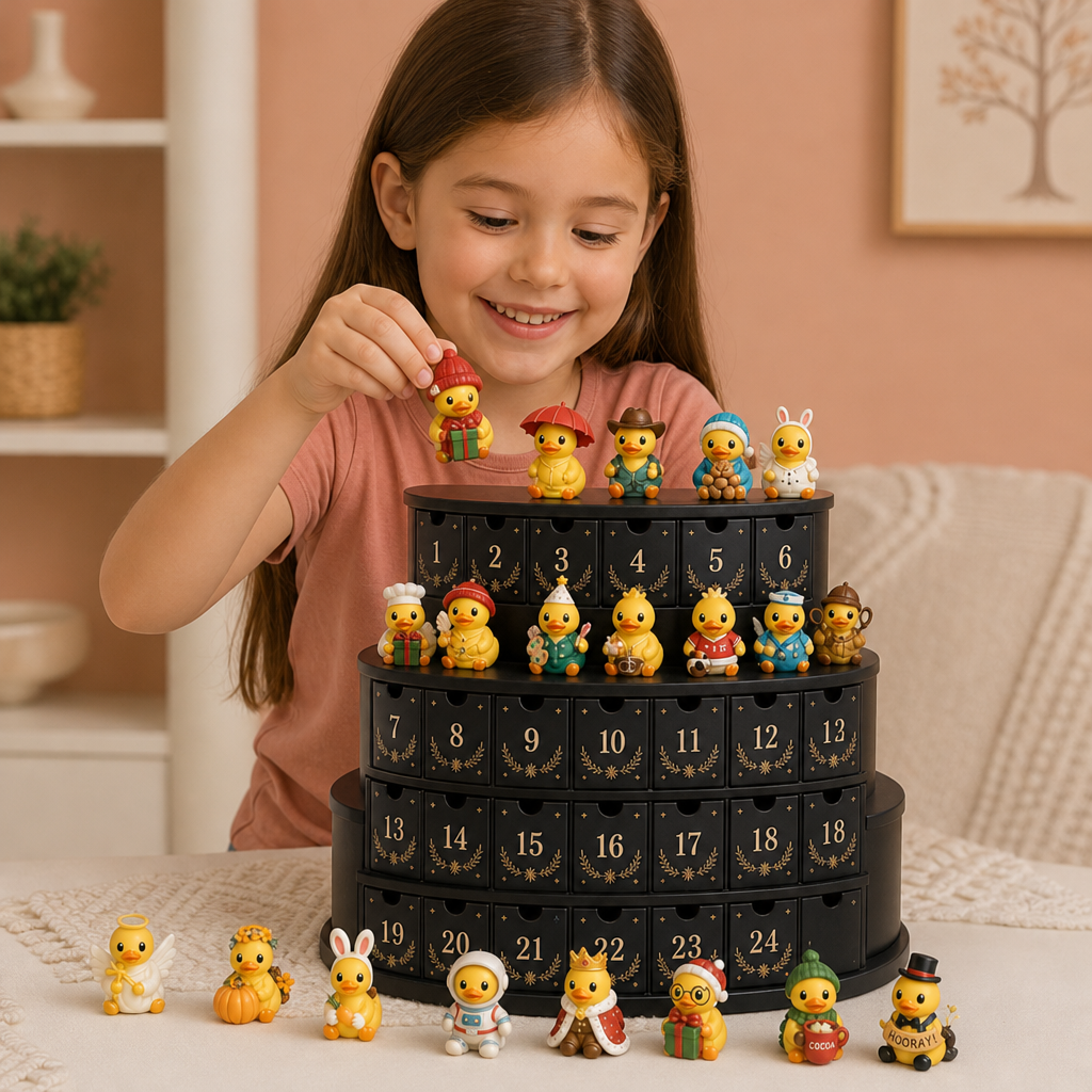 Calendrier de l’Avent de 24 Jours avec Canards Magiques et Mini Figurines à Collectionner