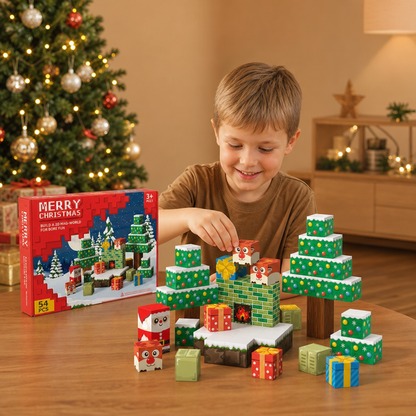 Set de Construction Magnétique de Noël de 54 Pièces – Jouet Éducatif STEM sur le Thème des Fêtes