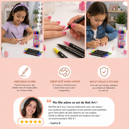 Set de 12 Stylos de Nail Art à Double Pointe – Détails Précis et Designs Créatifs