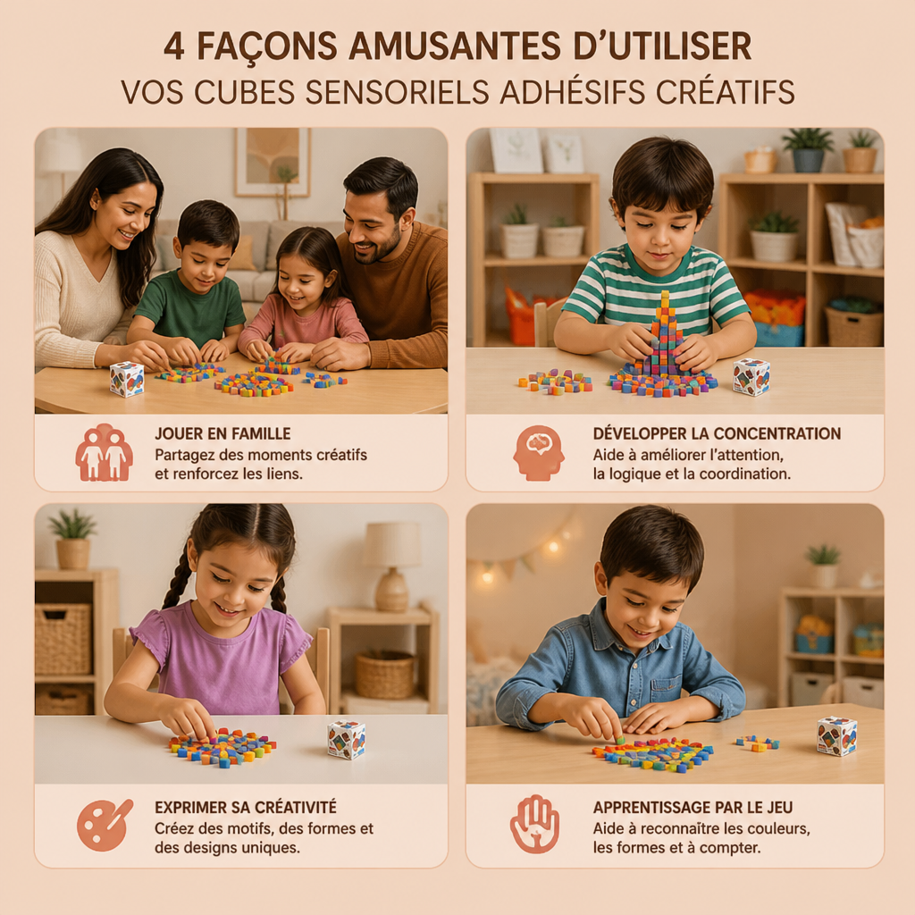 Cubes Sensoriels Adhésifs Créatifs