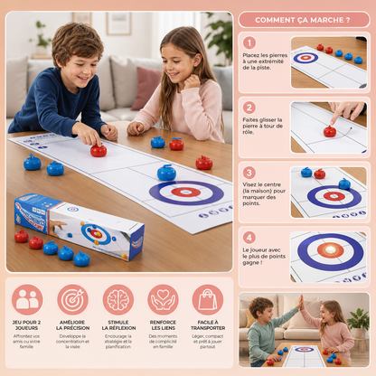 Jeu de Curling de Table Portable – Set de Compétition pour 2 Joueurs