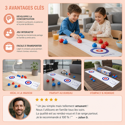 Jeu de Curling de Table Portable – Set de Compétition pour 2 Joueurs