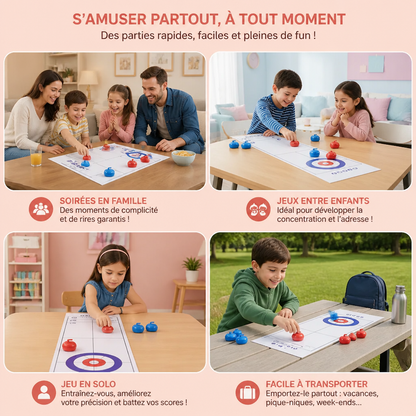 Jeu de Curling de Table Portable – Set de Compétition pour 2 Joueurs