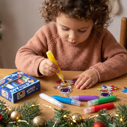 Kit créatif DIY de Noël pour enfants pour décorer des ornements avec de la peinture, sans colle ni cuisson