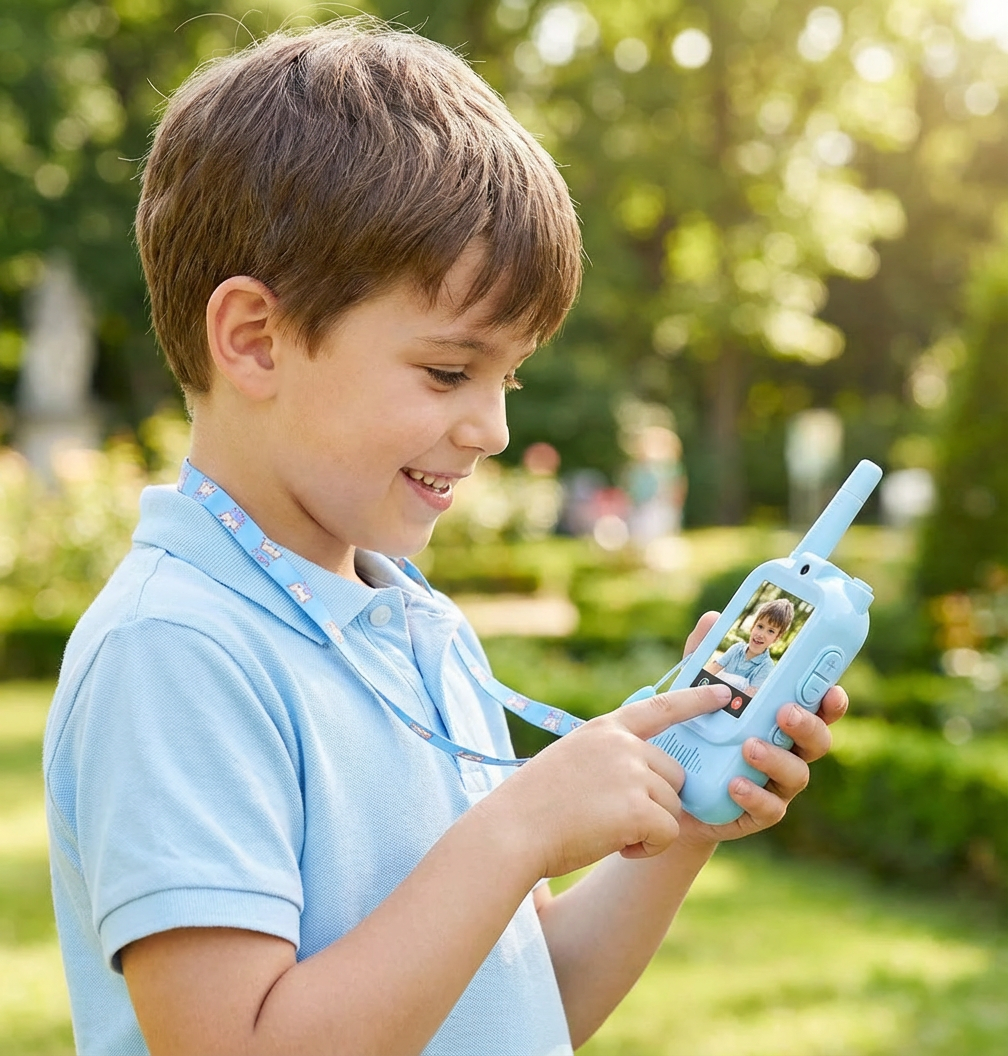 Set de Walkie-Talkies pour Enfants 2 unités – Radios avec Caméra et Écran