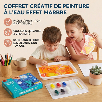 Coffret créatif de peinture à l’eau effet marbre