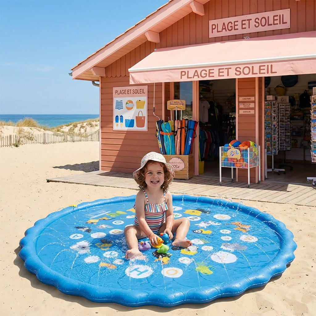 Tapis Aquatique Gonflable pour Enfants avec Aspersoir – Tapis de Jeu Aquatique Extérieur pour Jardin et Plage