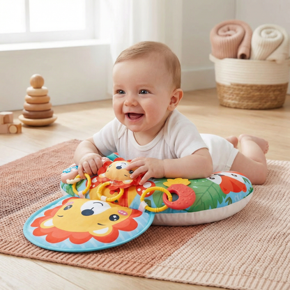 Coussin d'Entraînement pour Bébé pour le Temps Sur le Ventre avec Arche de Jeu – Soutient le Développement Sensoriel et la Croissance Précoce