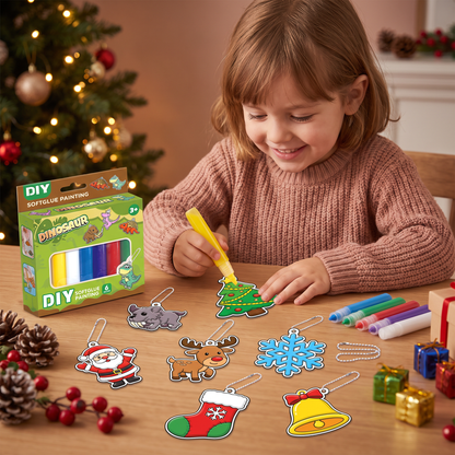 Kit créatif DIY de Noël pour enfants pour décorer des ornements avec de la peinture, sans colle ni cuisson