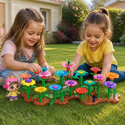 Jeu d’assemblage jardin de fleurs pour enfants – jouet créatif de plantation et d’apprentissage pour petits jardiniers