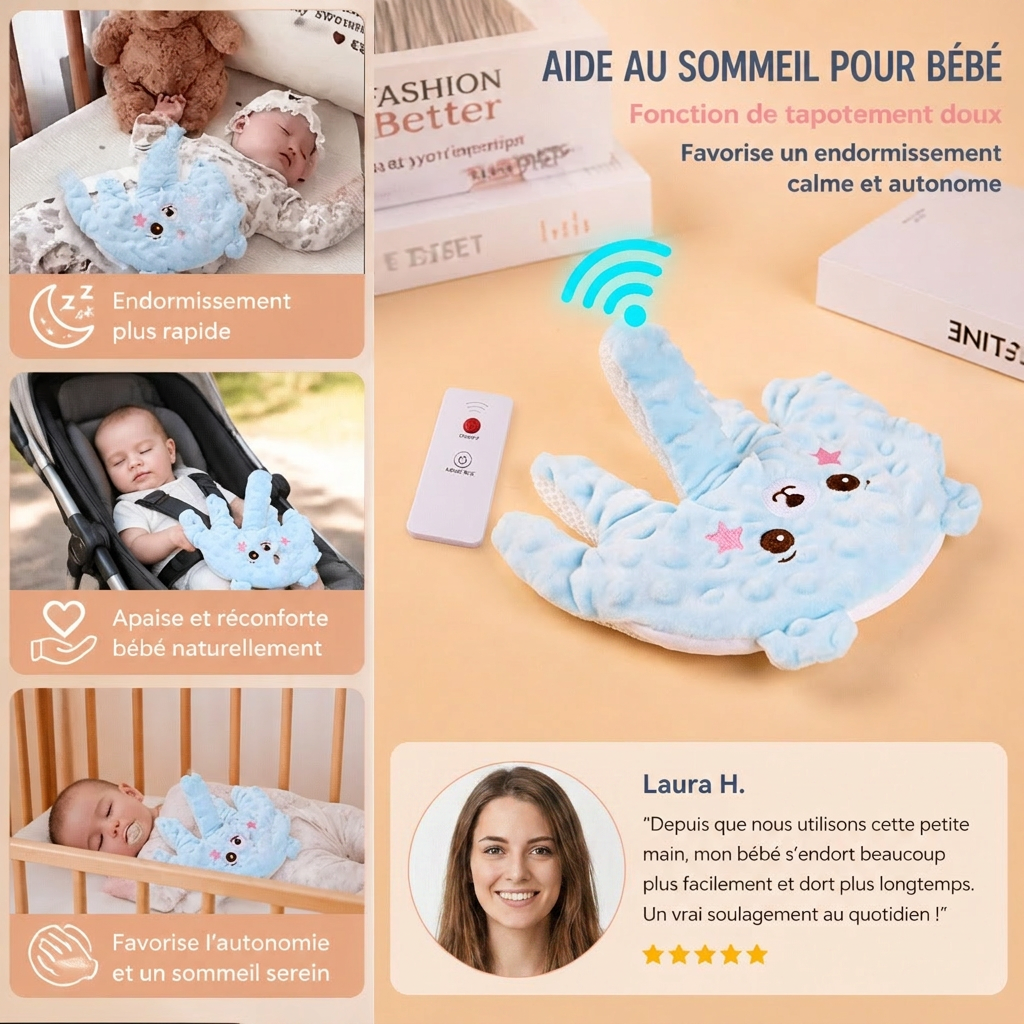 Aide au sommeil pour bébé avec fonction de tapotement doux – favorise un endormissement calme et autonome