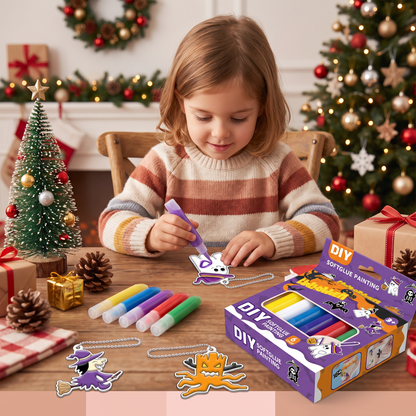 Kit créatif DIY de Noël pour enfants pour décorer des ornements avec de la peinture, sans colle ni cuisson