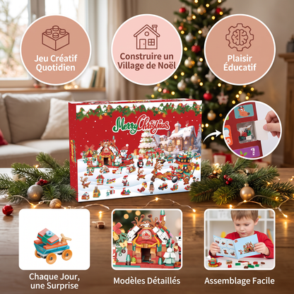 Calendrier de l’Avent avec Blocs de Construction – Village de Noël pour Enfants