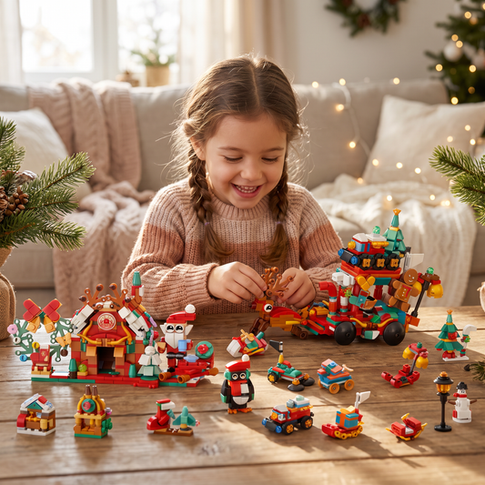 Calendrier de l’Avent avec Blocs de Construction – Village de Noël pour Enfants