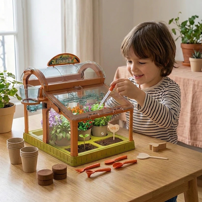 Serre LED pour enfants en acrylique – Kit de culture intérieur pour apprentissage ludique et croissance des plantes