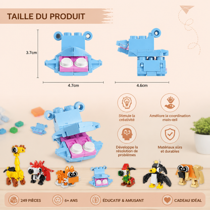 Jeu de Blocs de Construction d’Animaux