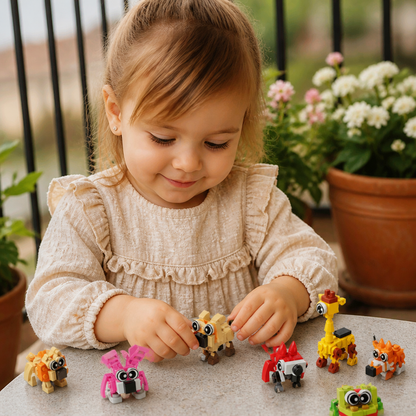 Jeu de Blocs de Construction d’Animaux
