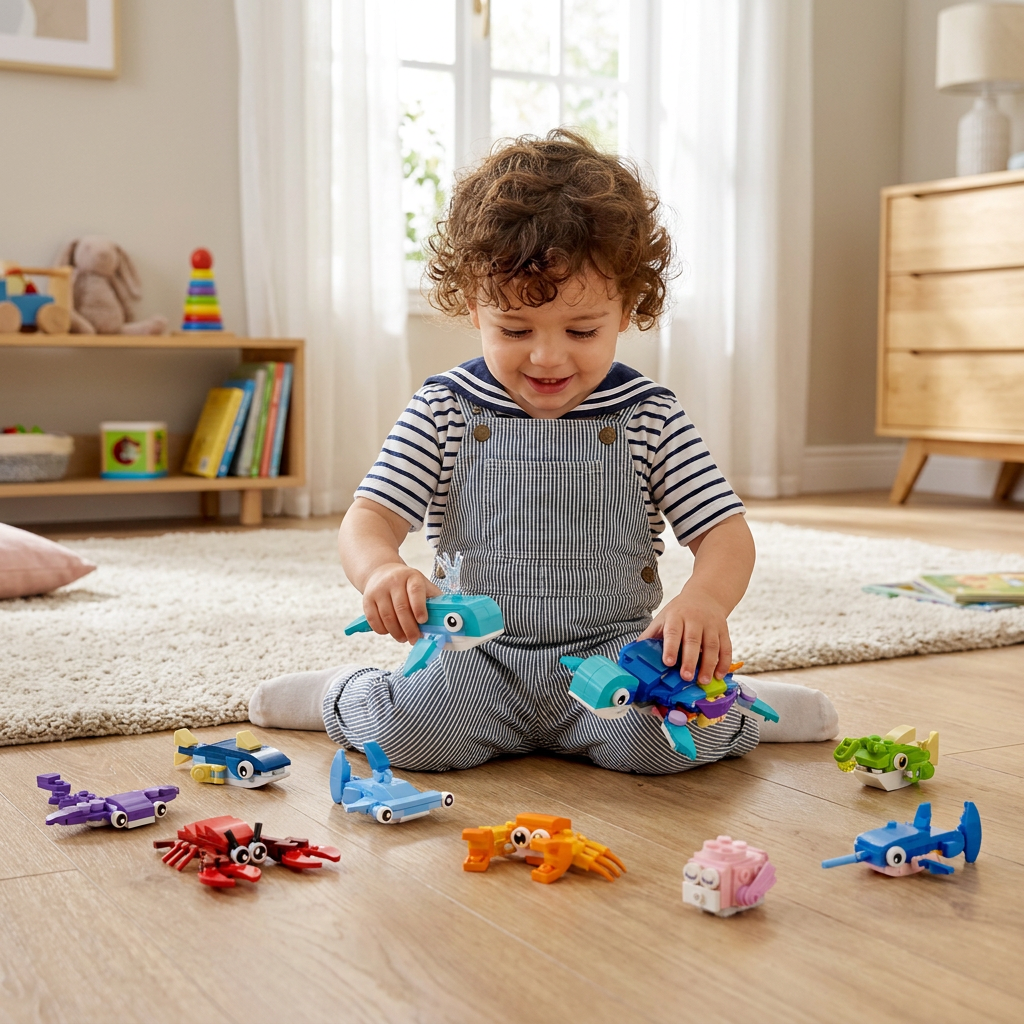 Jeu de Blocs de Construction d’Animaux
