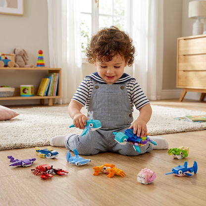Jeu de Blocs de Construction d’Animaux