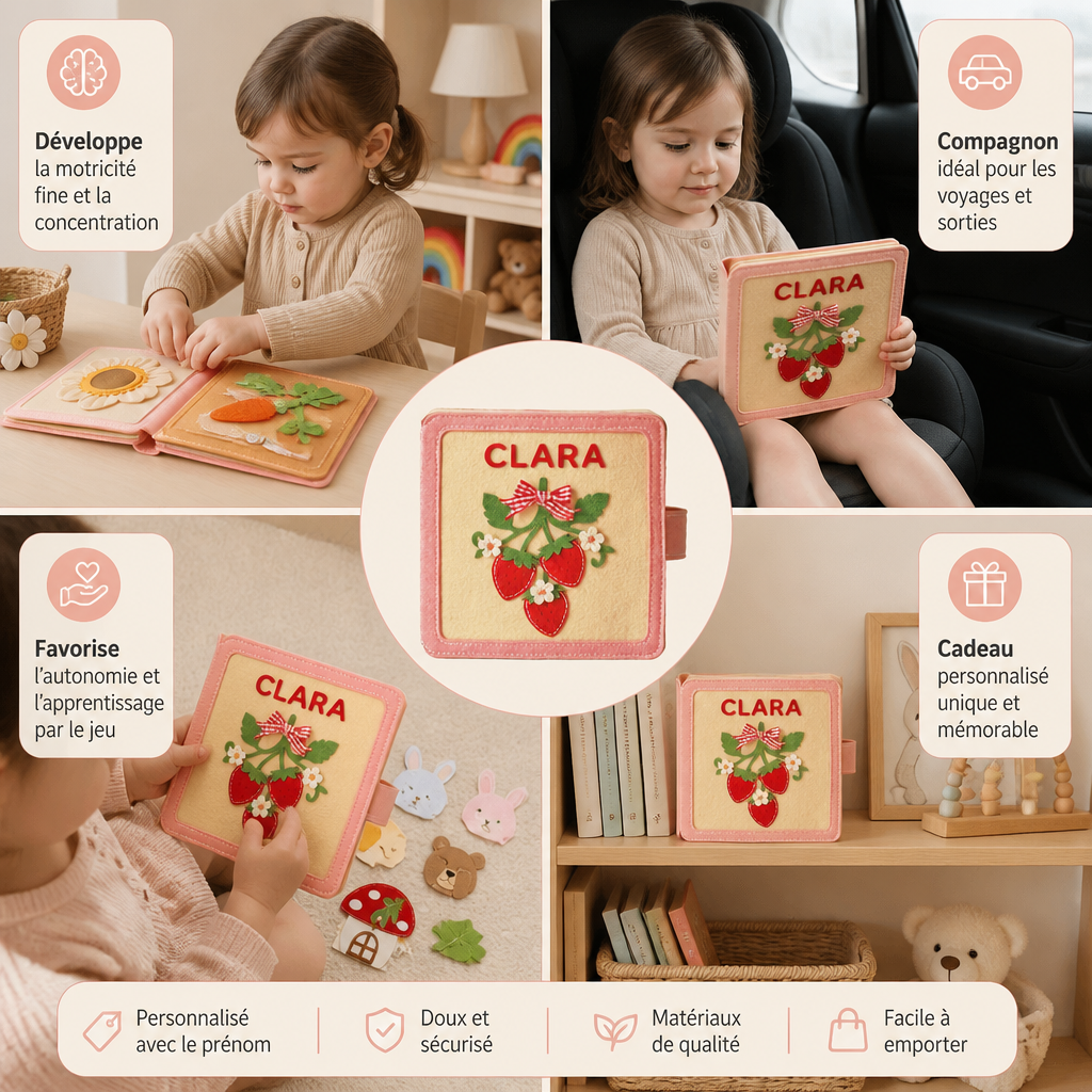 Livre En Feutrine Personnalisé Pour Enfants