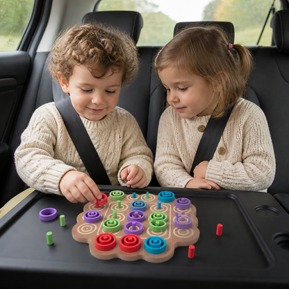Jeu de Stratégie Éducatif en Bois de Morpion à 3 Niveaux pour Enfants