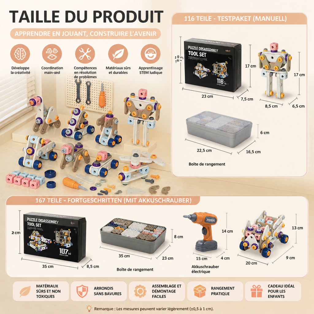 Kit de Bricolage pour Enfants avec Perceuse Électrique – Jeu de Construction STEM