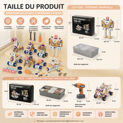 Kit de Bricolage pour Enfants avec Perceuse Électrique – Jeu de Construction STEM