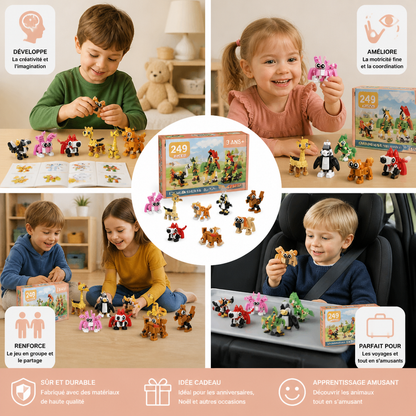 Jeu de Blocs de Construction d’Animaux
