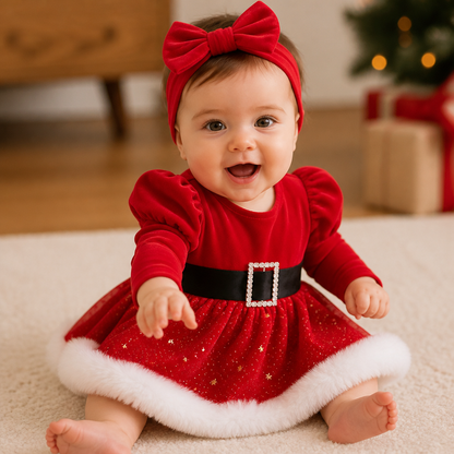 Robe-Body à Manches Longues pour Bébé Fille – Mon Premier Noël