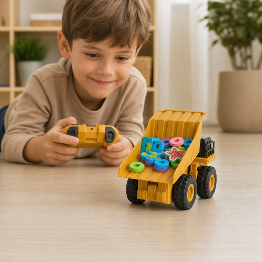 Camion Benne Télécommandé Avec Lumières – Jouet Véhicule De Chantier