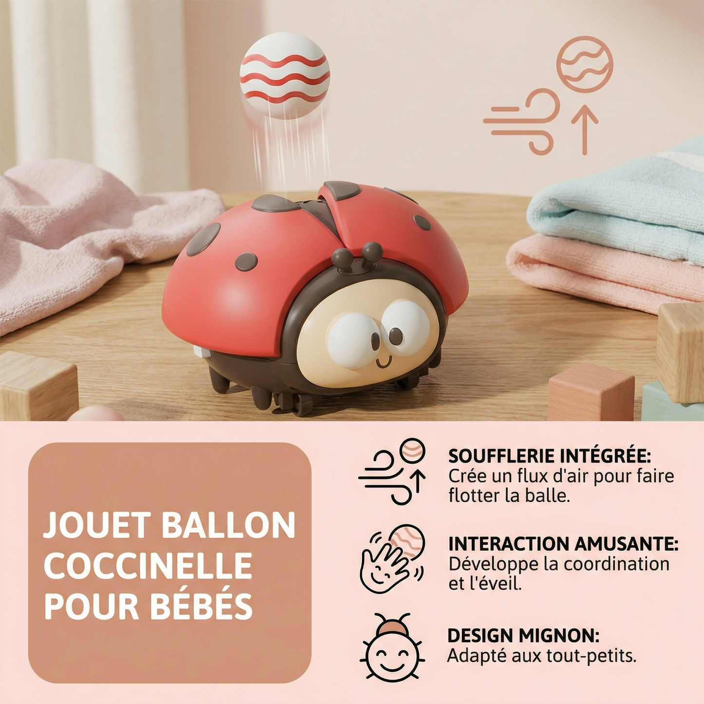 Jouet ballon coccinelle pour bébés
