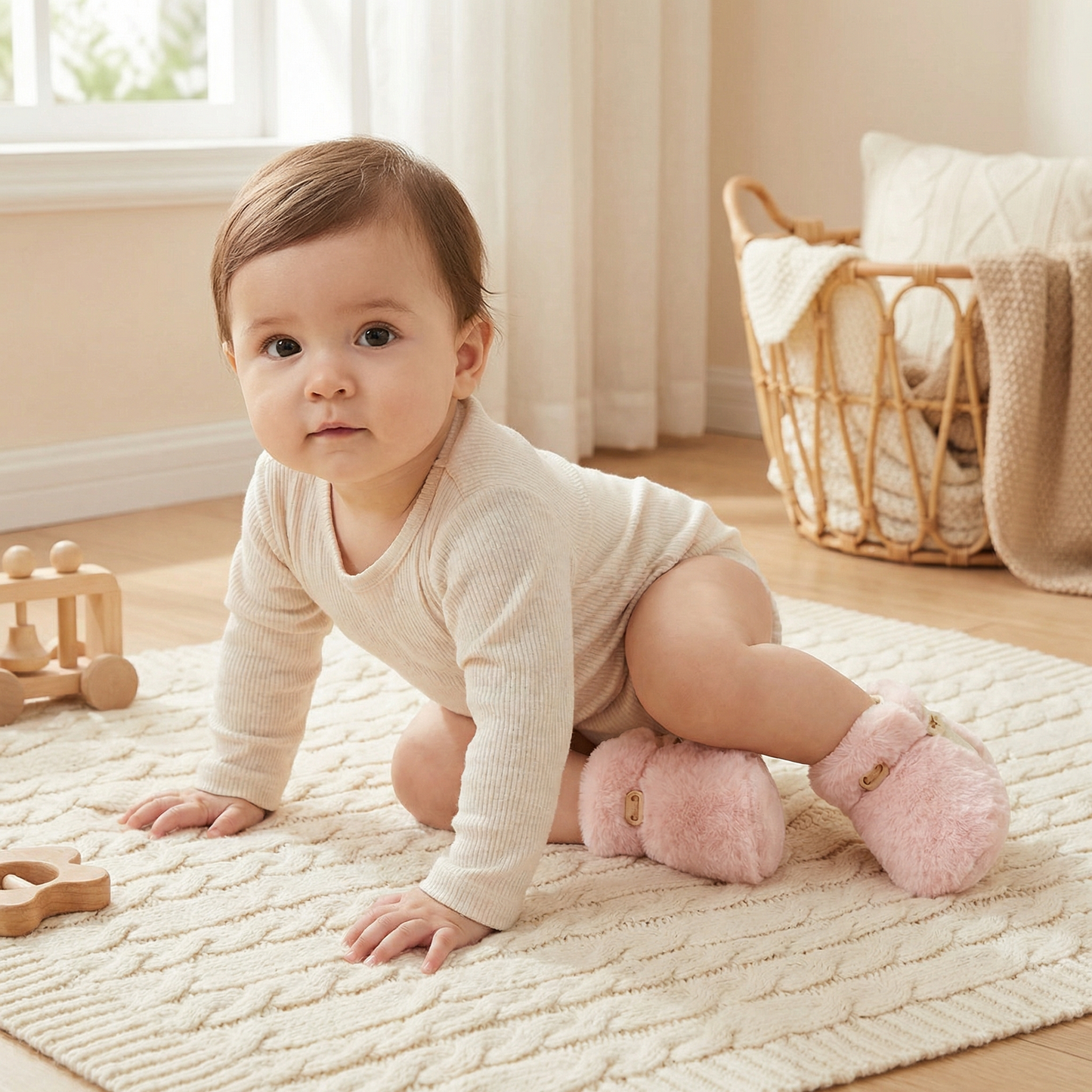 Chaussons-chaussettes doux pour bébés
