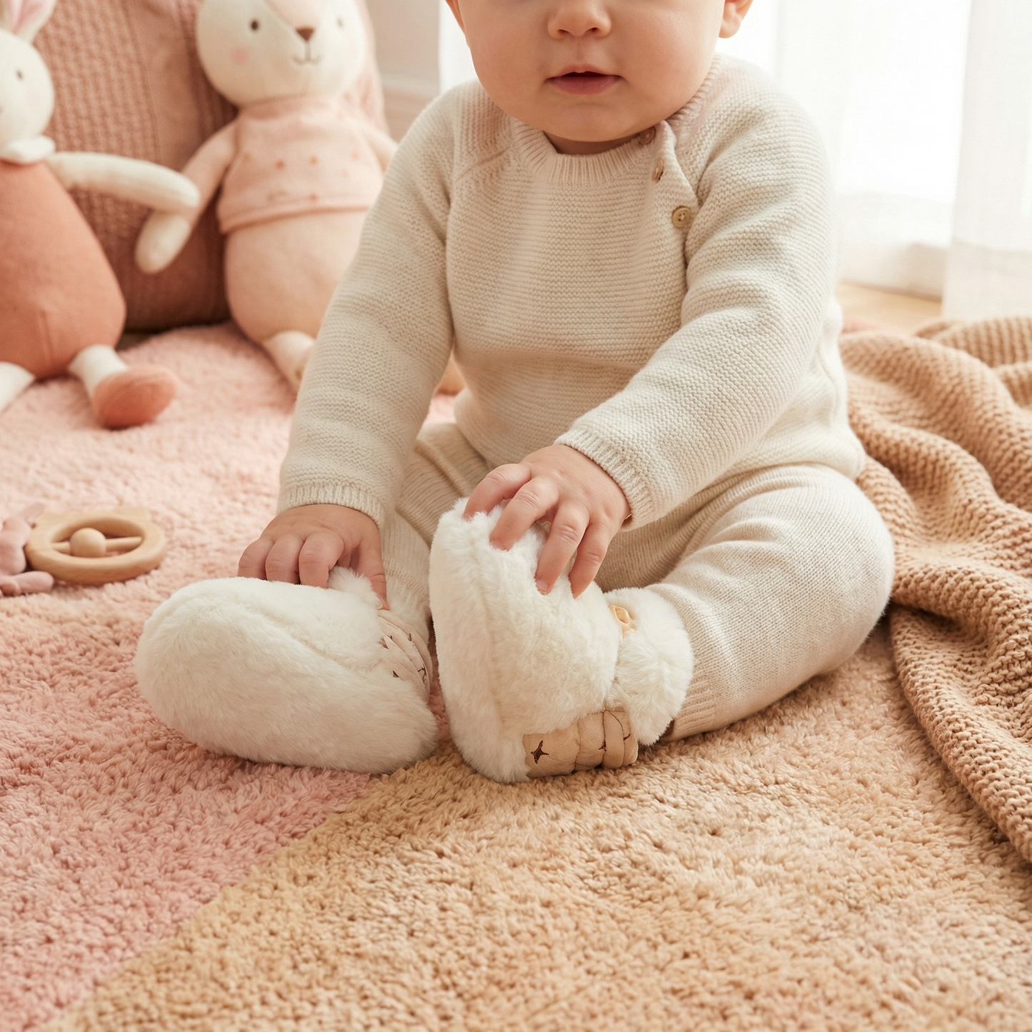 Chaussons-chaussettes doux pour bébés