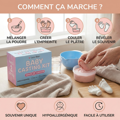 Kit Empreintes de Mains et Pieds de Bébé – Coffret Souvenir pour Nouveau-nés et Parents