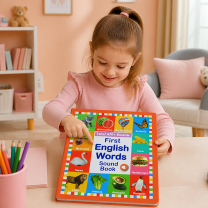 Livre Sonore Interactif d'Anglais pour Enfants – Touchez et Écoutez – Apprentissage Précoce Facile et Amusant