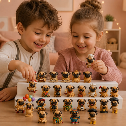 Calendrier de l’Avent de 24 jours avec des figurines surprises de carlins