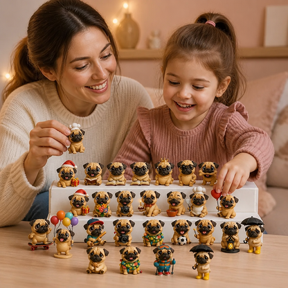 Calendrier de l’Avent de 24 jours avec des figurines surprises de carlins