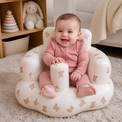 Siège de sol gonflable pour bébé avec pompe intégrée – Portable et pliable
