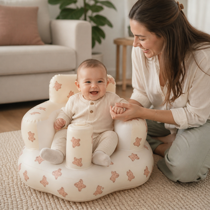 Siège de sol gonflable pour bébé avec pompe intégrée – Portable et pliable