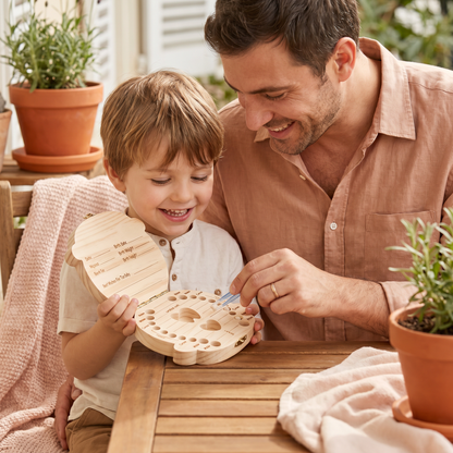 Boîte à dents en bois pour enfants – Boîte de rangement et de souvenirs pour dents de lait