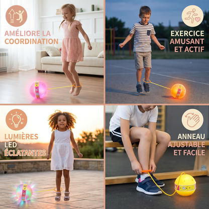Balle Rebonds LED pour Cheville – Jouet Sautillant Interactif pour Enfants