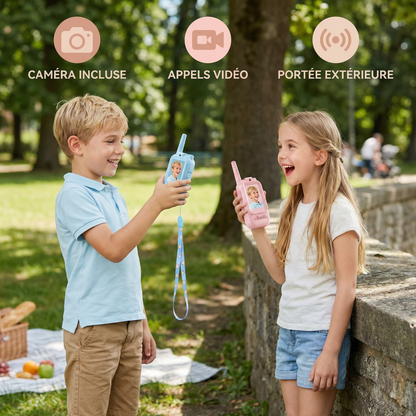 Set de Walkie-Talkies pour Enfants 2 unités – Radios avec Caméra et Écran