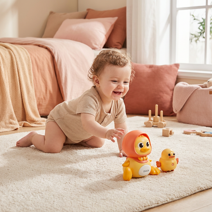 Famille Canard - Jouet d'Éveil et de Ramper avec Musique pour Bébés